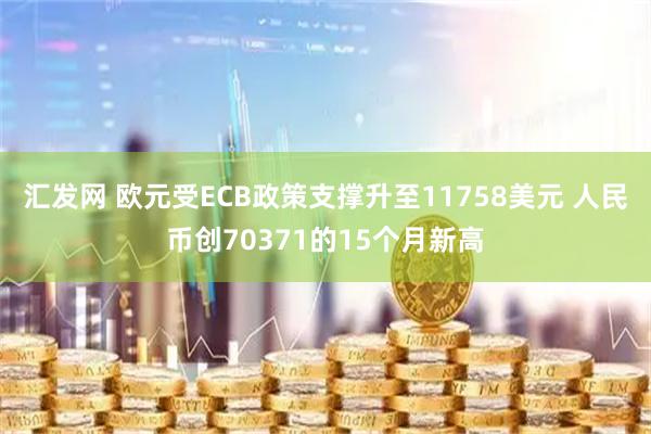 汇发网 欧元受ECB政策支撑升至11758美元 人民币创70371的15个月新高